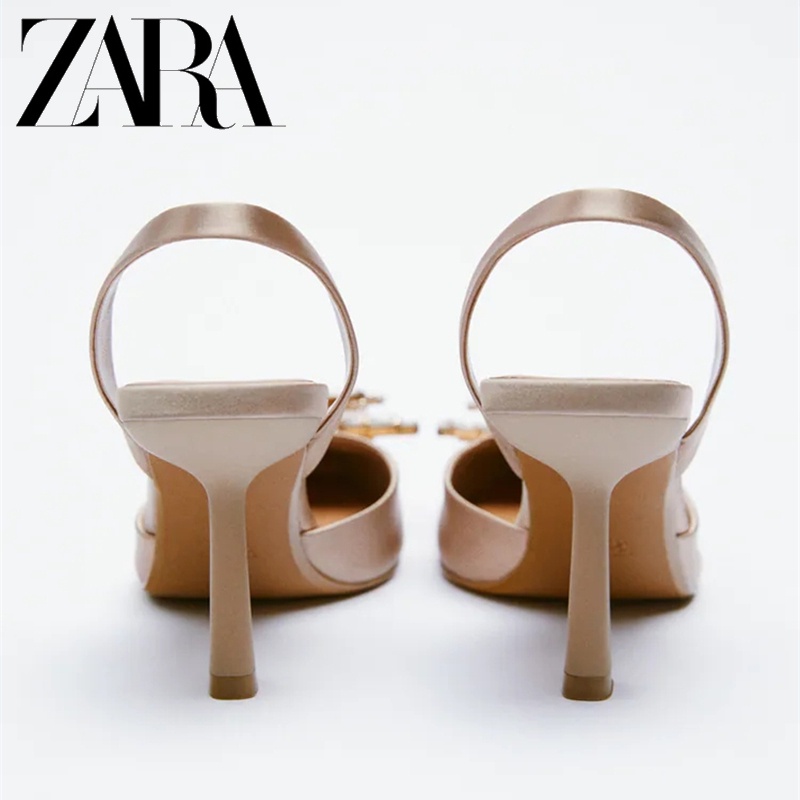 Zara Giày Mũi Nhọn Đính Đá Thời Trang Dành Cho Nữ