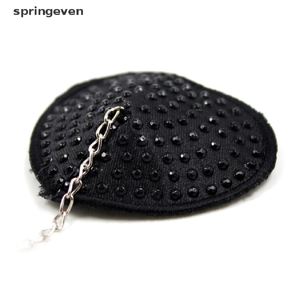 Springeven 1 Cặp Miếng Dán Đầu Ngực Tua Rua Dây Xích Màu Đen Gợi Cảm Nóng Bỏng