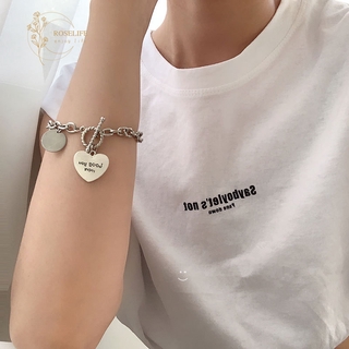 [Mã FASHIONCB94 giảm 10k đơn 0đ] Vòng Tay Hợp Kim Mặt Hình Trái Tim Đơn Giản Cho Nữ Giới