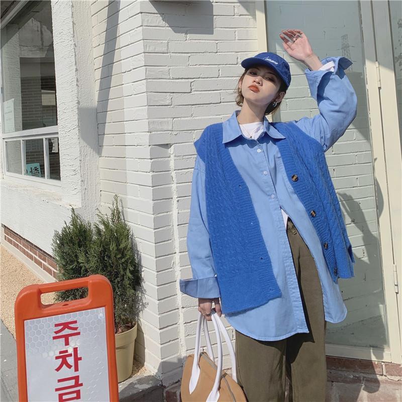 Áo len không tay thiết kế mới thời trang mùa xuân thu theo phong cách hàn quốc dành cho nữ