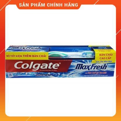 Kem đánh răng Colgate MaxFresh hương bạc hà 230g Tặng bàn chải cao cấp