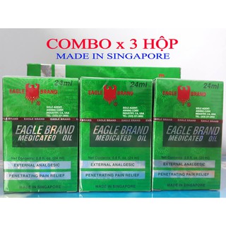 COMBOx3 Chai Dầu Gió Xanh 2 Nắp Singapore