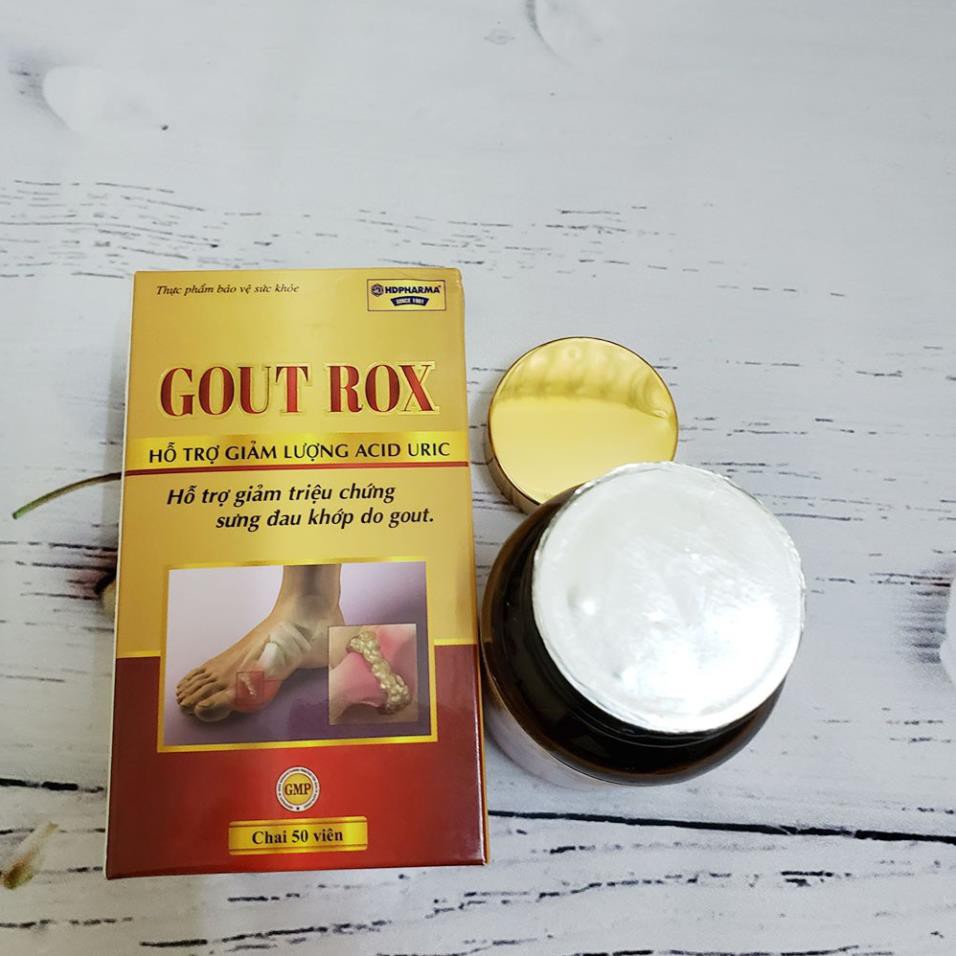 Viên uống GOUT ROX hỗ trợ giảm triệu chứng sưng đau khớp do gout, giảm lượng Acid Uric - Hộp 50 viên