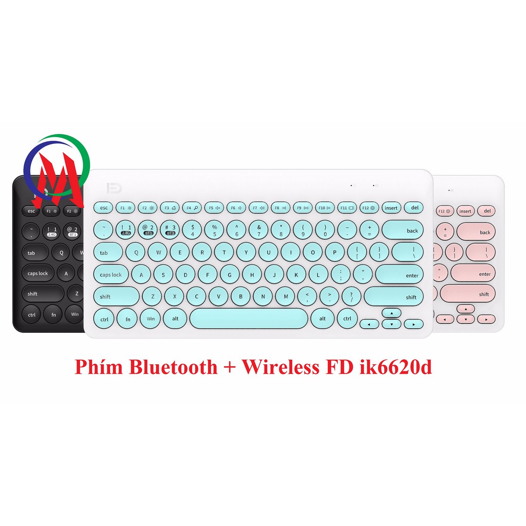 [Mã 267ELSALE hoàn 7% đơn 300K] Phím Bluetooth + Wireless FD ik6620d