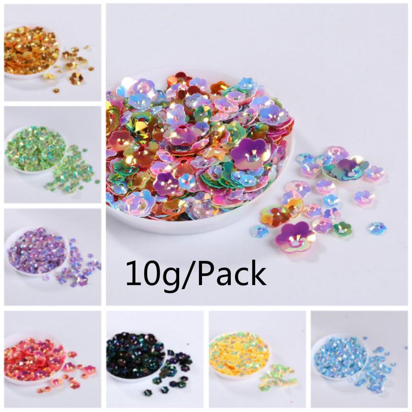 Hộp 10g hạt kim sa hình hoa mận 3D nhiều kích cỡ dùng làm đồ thủ công