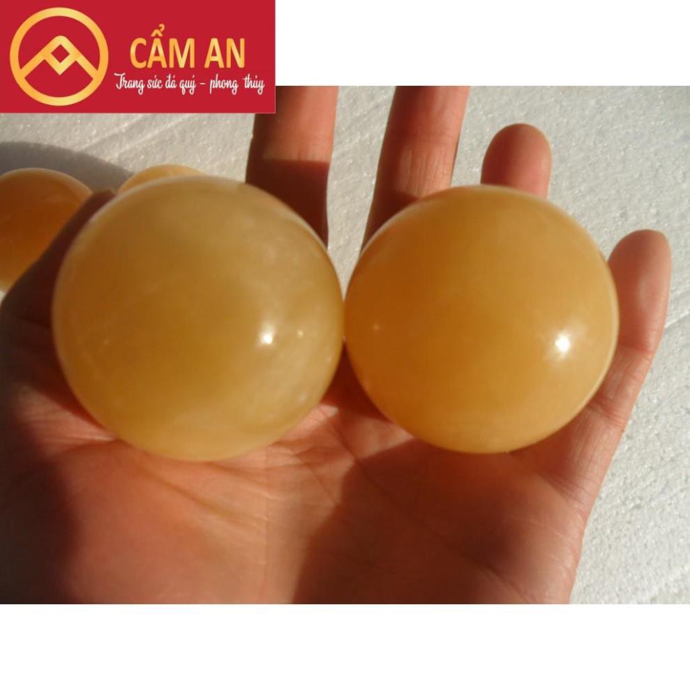 [Size 0.2 Kg] - Quả Cầu Phong Thủy Ngoc Hoàng Long Mạng Thổ - Kim, Đường Kính Khoảng 5.3cm - Phong Thủy Cẩm An