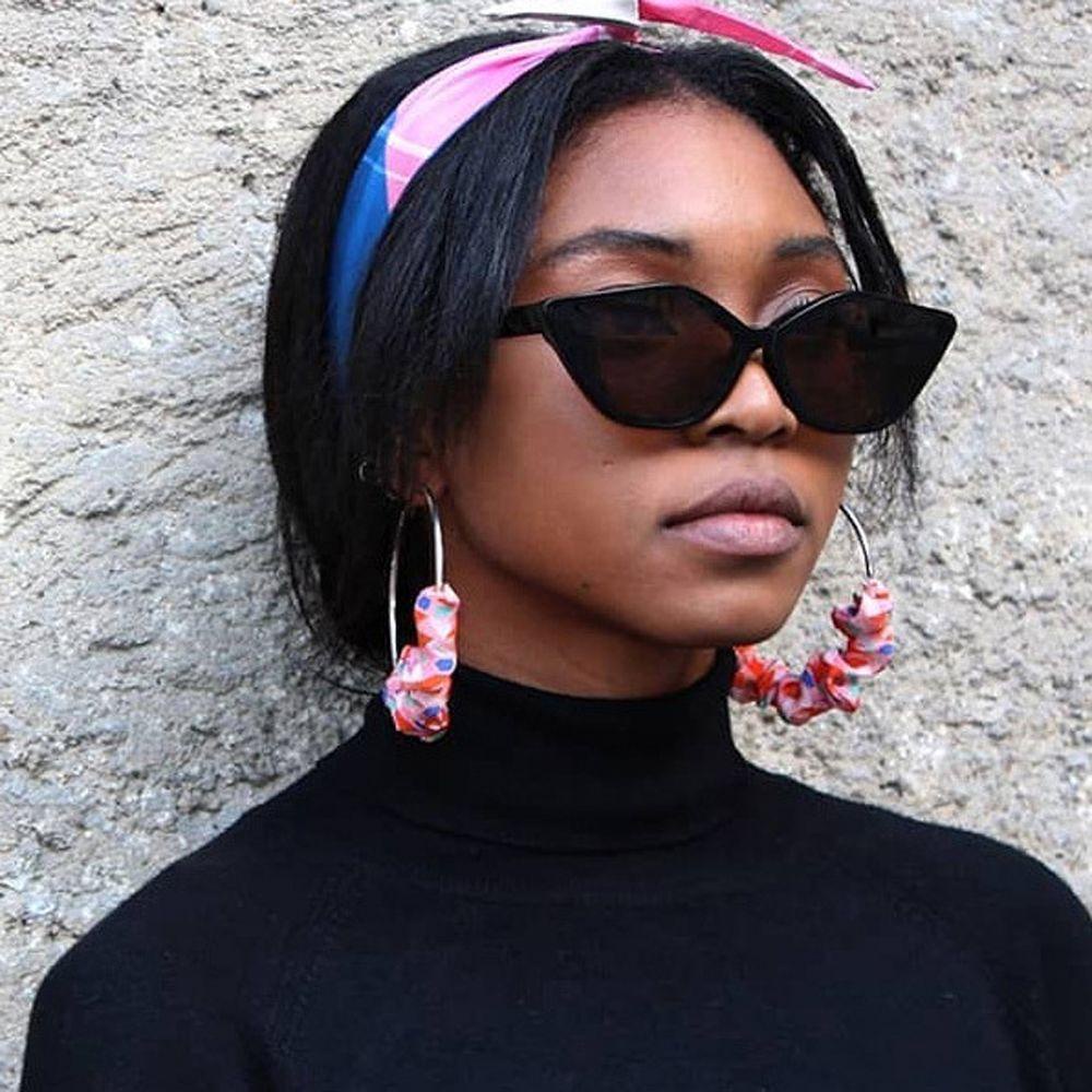 Kính Mát Tròng Đa Giác Màu Đen Chống Tia UV Thời Trang Cho Nam Và Nữ