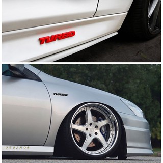 Tem chữ TURBO  trang trí xe-Model 3