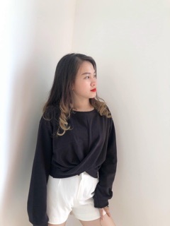 [Mã MA10K giảm ngay 10k] ÁO CROPTOP XOẮN EO DÀI TAY
