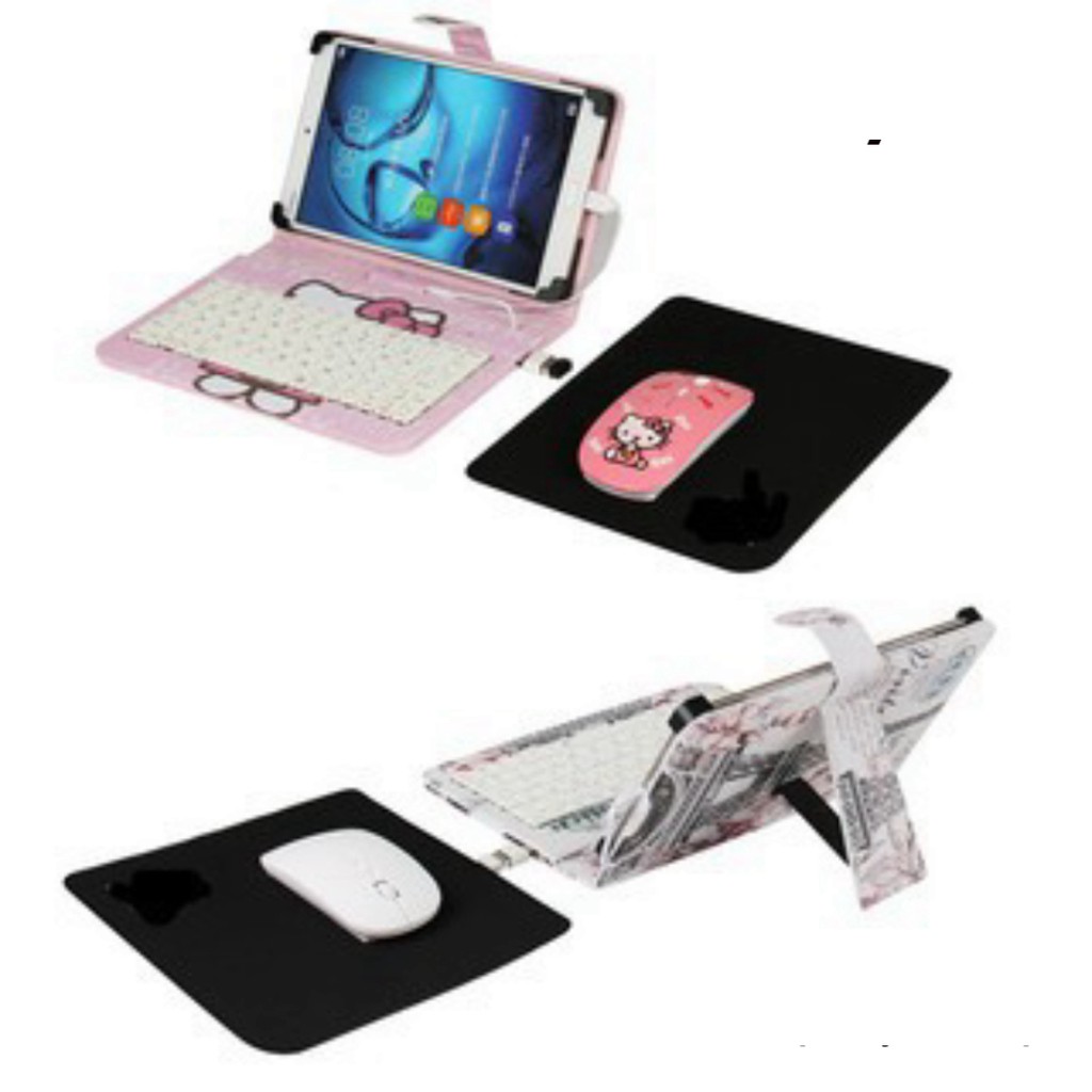 Bao Da Bàn Phím Kèm Chuột Có Dây Cho Điện Thoại Máy tính bảng dưới 7 inch hàng chuẩn-hàng tốt Bbán x0ng