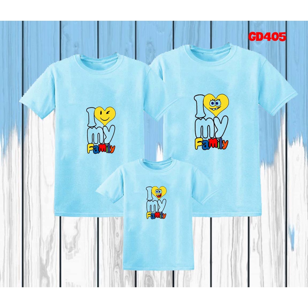 các kiểu áo gia đình in I Love Family -- [Giá niêm yết là giá của 1 áo]