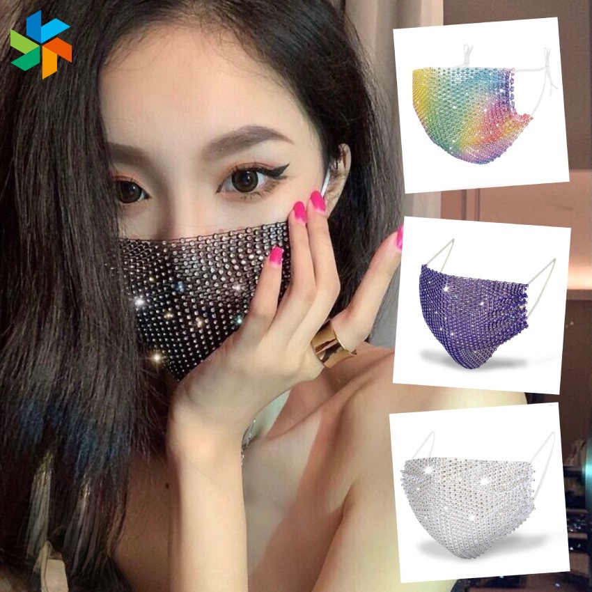 Khẩu trang đính kim sa lấp lánh JP6