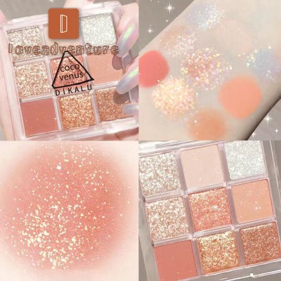 Bảng Phấn Mắt 9 Màu Dikalu Baby BB1 MMQ gồm 9 ô ánh nhũ xinh xắn | BigBuy360 - bigbuy360.vn