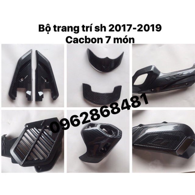Ốp trang trí sh 2019-2017 chính hãng cacbon.7 món