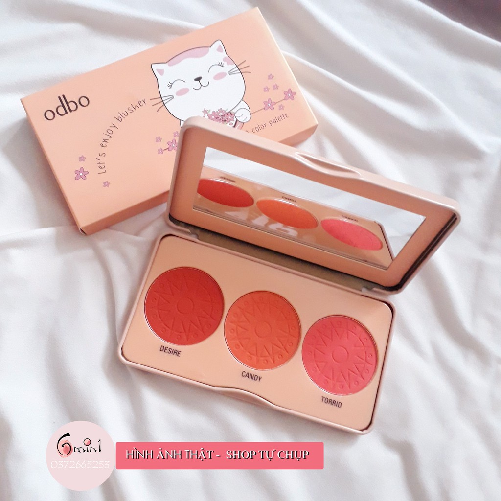 [Thailand] Phấn Má Hồng Odbo Let's Enjoy Blusher 3 Color Palette