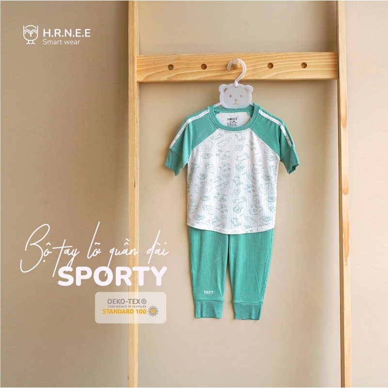 Bộ tay lỡ quần dài sporty Hrnee smart wear