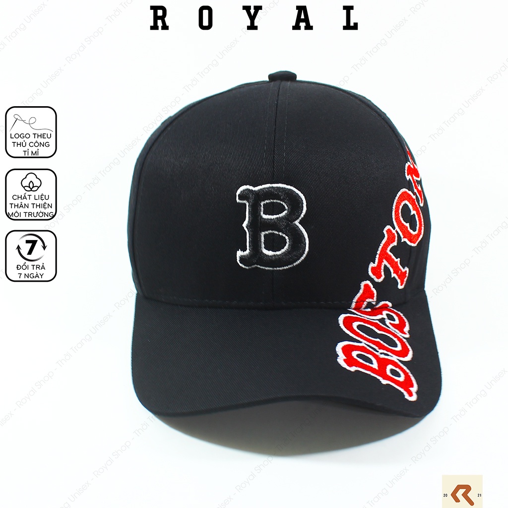 Mũ Lưỡi Trai Nón Lưỡi Trai Nam Nữ B Boston Vải Kaki Cotton Hàn - Royal Shop