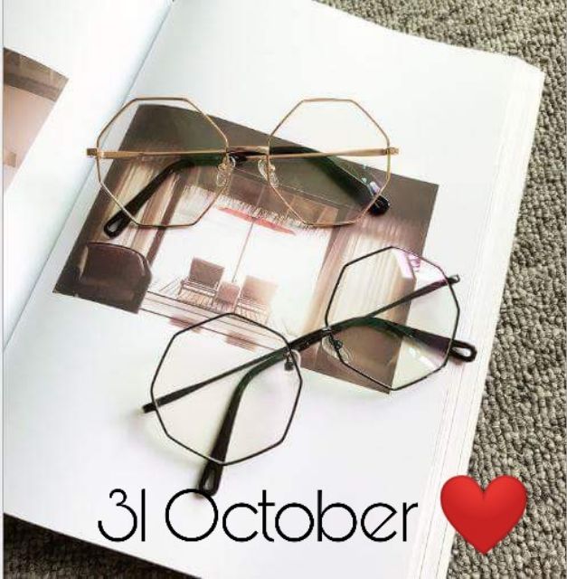 Kính ulzzang lục giác đen giả cận | BigBuy360 - bigbuy360.vn