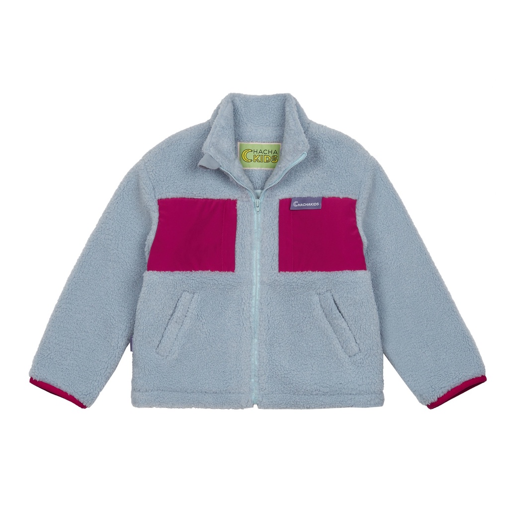 Áo khoác trẻ em CHACHA KIDS Color Block Fleece Zip Up Jacket (Navy, Pink)