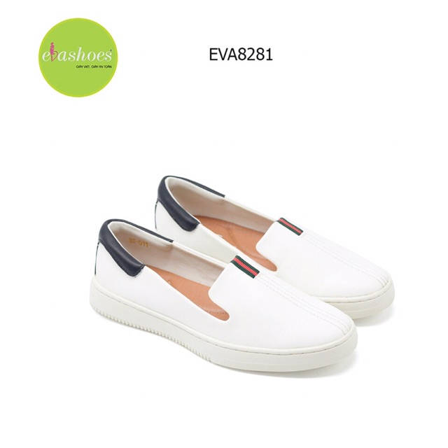 Giày Slip On Đế Bệt Evashoes - EVA8281(Màu Đen, Kem, Trắng)