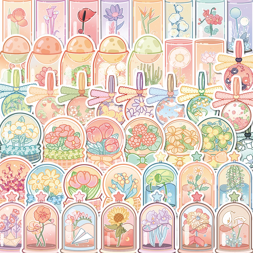 Set 50 Miếng Dán Trang Trí Laptop Chống Nước Họa Tiết Hoạt Hình Dễ Thương