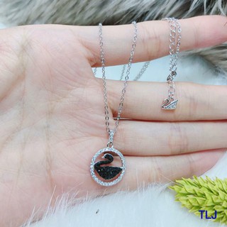 Dây chuyền thiên nga đen/trắng bạc ý