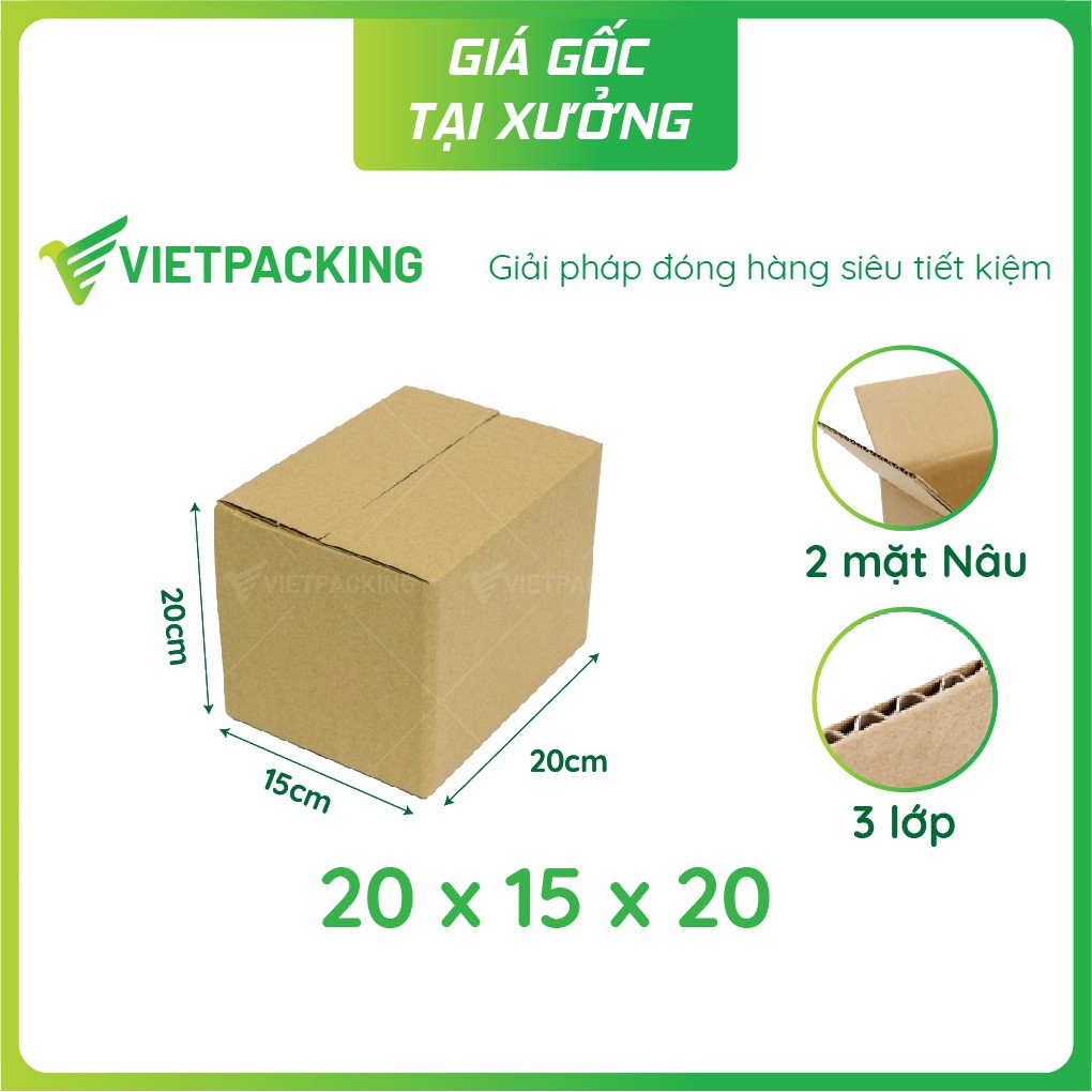 20x15x20 - 25 hộp carton gói hàng đựng nón V107