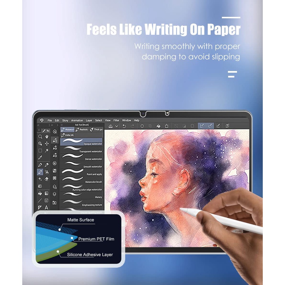 Set 2 Miếng Dán Bảo Vệ Màn Hình Cho Samsung Galaxy Tab S8+ 2022/Tab S7 FE/Tab S7+ 12.4&quot;