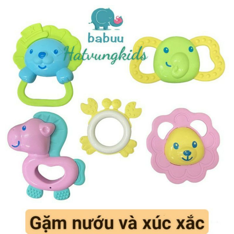 set 7 món đồ chơi xúc xắc và gặm nướu cho bé