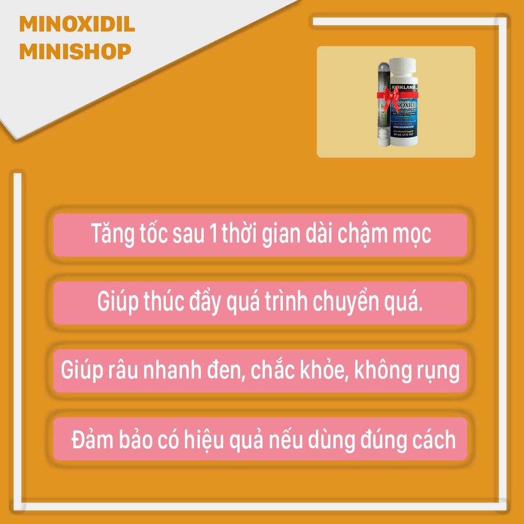 Minoxidil 5% lỏng combo bột LCLT giúp mọc râu nhanh