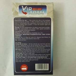 Bao cao su Vip ADAM hộp 10 chiếc