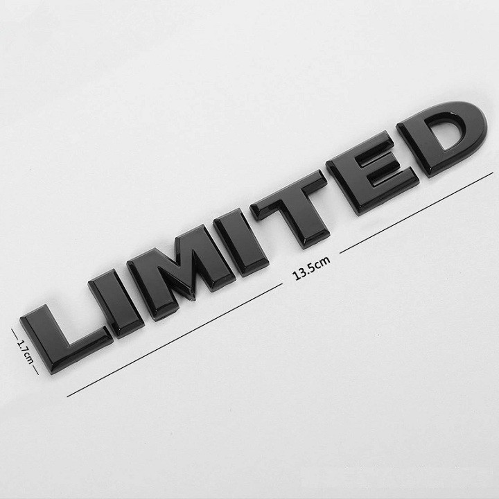 Chữ kim loại Limited dán xe ô tô