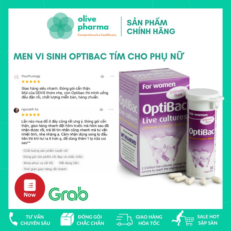 [Mã SKAMA9 giảm 8% đơn 250K] Men vi sinh Optibac tím (Optibac For Women) chuẩn nội địa UK