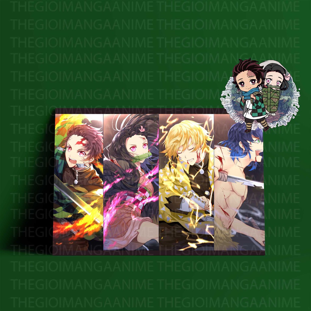 Tấm Postcard cao cấp  Thanh Gươm Diệt Quỷ KIMETSU NO YAIBA M02 anime giấy 260gsm chibi ảnh đẹp