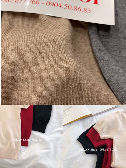 Áo len dệt kim cộc tay trơn 10 màu trẻ | BigBuy360 - bigbuy360.vn