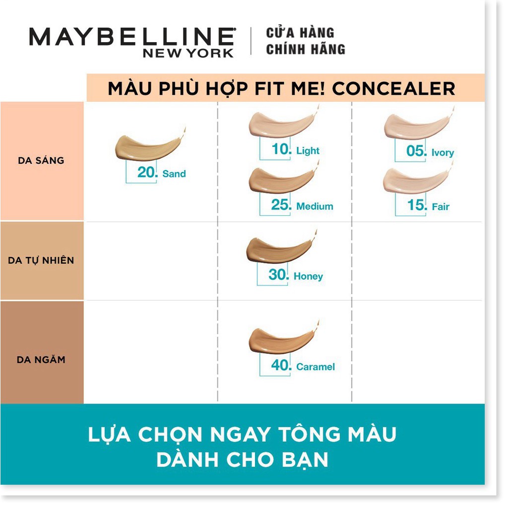 [Hợp đồng Mã giảm giá] Che Khuyết Điểm Mịn Lì Fit Me Maybelline 25 Medium Fit Me Concealer 6.8ml