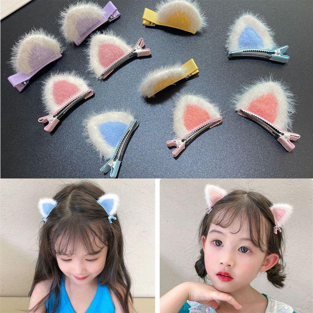 Set 2 Kẹp Tóc Hình Tai Thỏ 3D Dễ Thương Cho Bé Gái