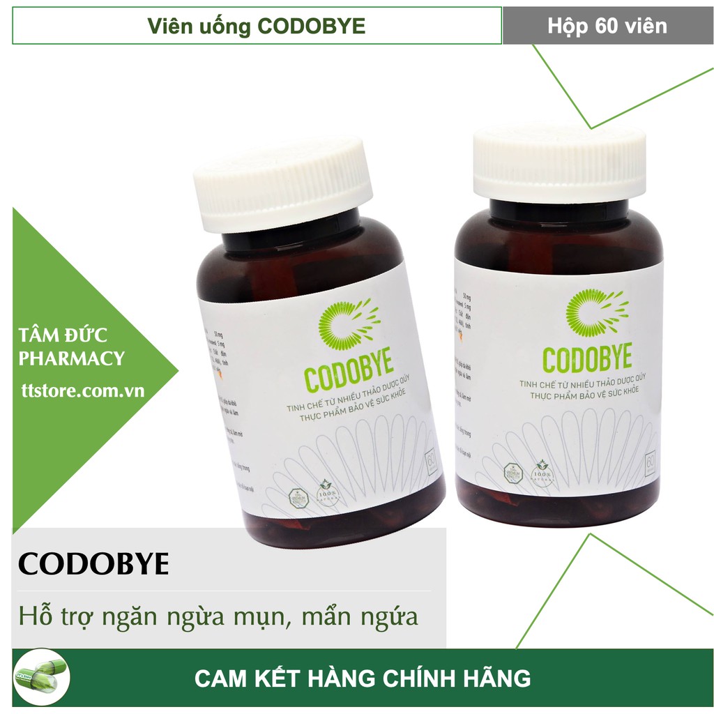 Viên uống CODOBYE [Hộp 60 viên] - Ngừa mụn, kiềm dầu, kiểm soát nhờn