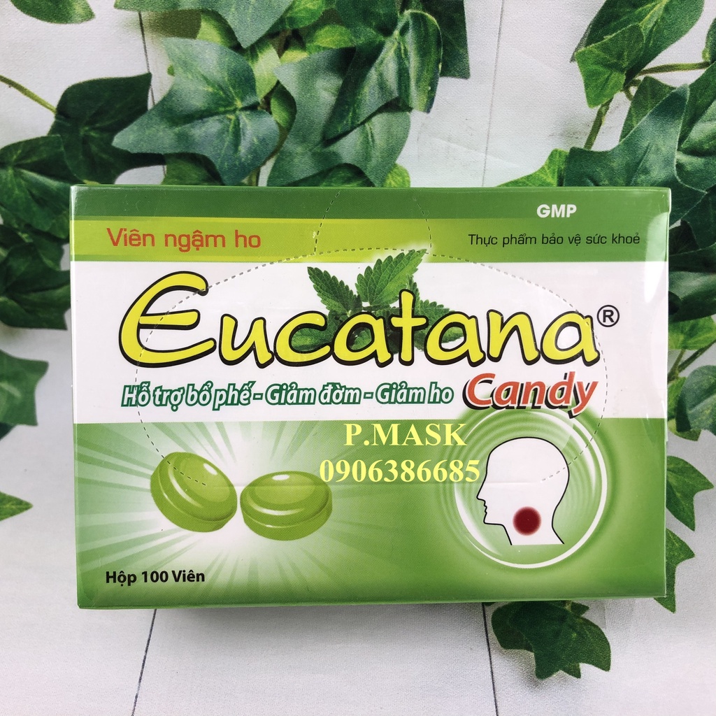 Viên Ngậm Ho Eucatana Candy 100 Viên/ hộp - Hỗ Trợ Bổ Phế, Giảm Đờm, Giảm Ho