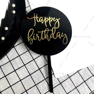 Topper Happy Birthday trang trí bánh