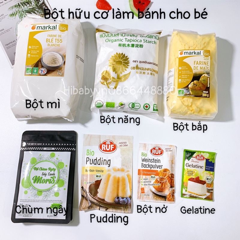 Gelatin Pudding Agar Men Nở Bột nở Vani Hữu Cơ RUF