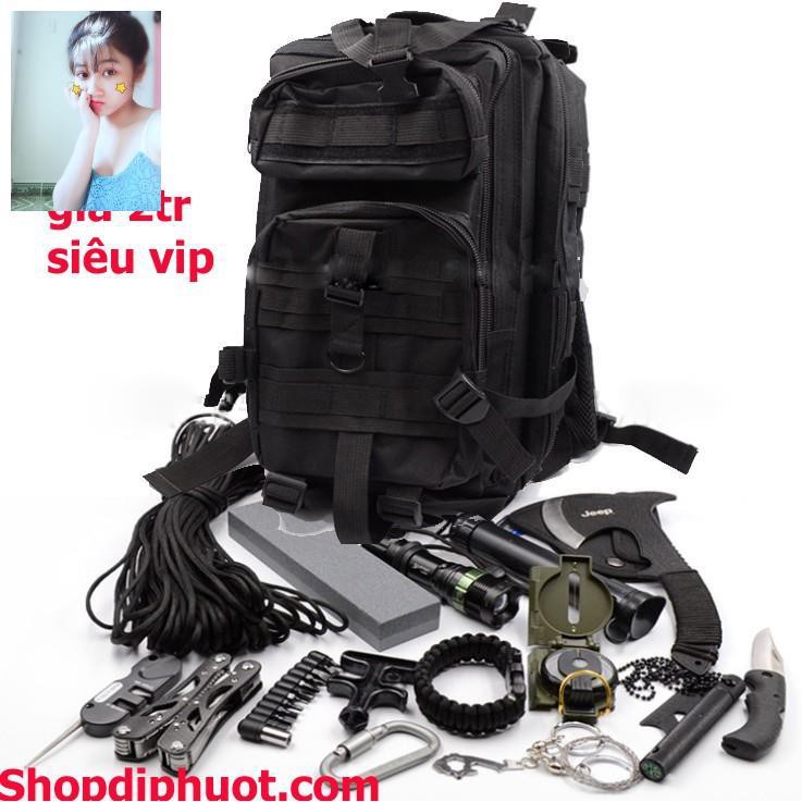 [SHOP SINH TỒN ] Bộ Balo Sinh Tồn vip nhất thế giới - 16 món - quẩy cả thế giới đi Rừng - sinh tồn quá dễ