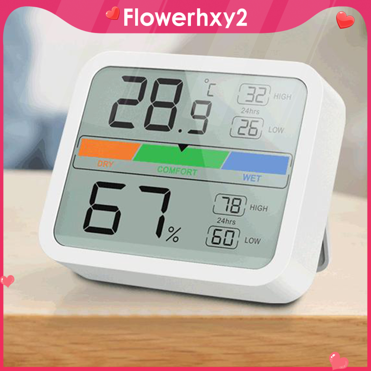 [ReadyStock]Digital LCD Thermometer Hygrometer Humidity Temperature Meter for Basement