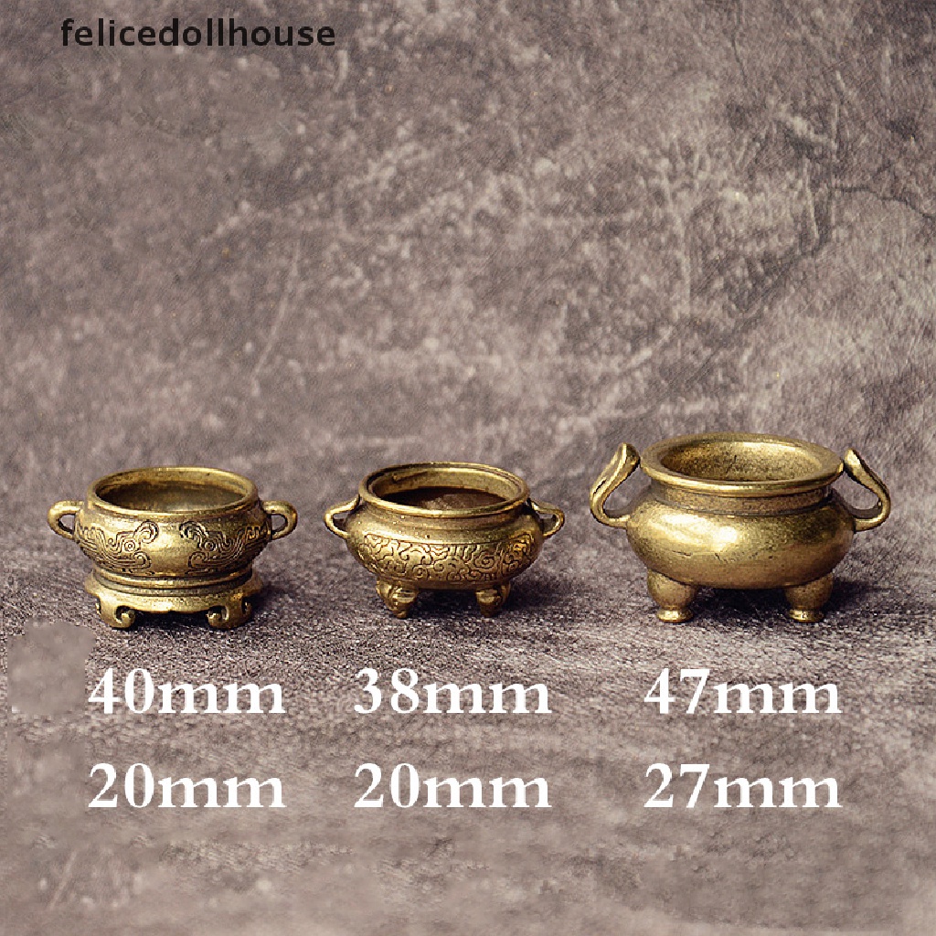 Lư Hương Mini Bằng Đồng Thau Hình Hoa Sen Bỏ Túi