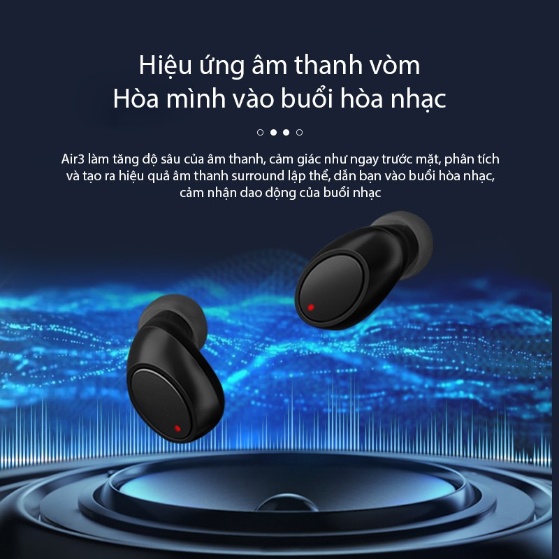 Tai nghe Bluetooth Air 3 Cát Thái nhỏ gọn sang trọng có nút thao tác âm thanh surround gọi thoại rõ ràng