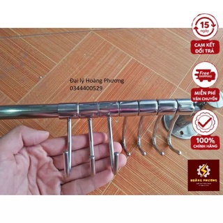 Giá Treo Xoong Nồi Trên Tường Inox 304, Treo Rổ Rá, Treo Đồ 7 Móc Treo Di Động (Hàng Cực Đẹp)