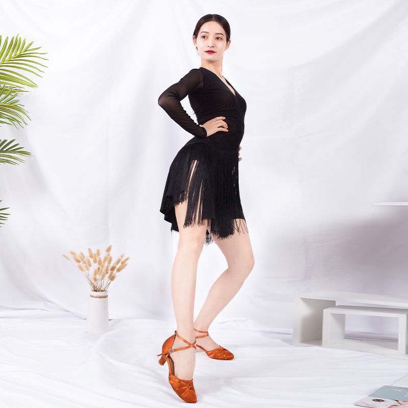 Giày Cao Gót Nhảy Latin Mũi Vuông Cao Vừa 5cm/7cm Thời Trang Xuân Hè Cho Nữ