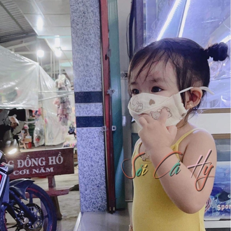 Khẩu Trang Vải Linen 3D Cotton 3 Lớp cho mẹ