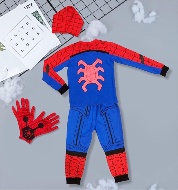❤️ TẶNG MŨ TRÙM ❤️Đồ siêu nhân người nhện tay dài - Bộ quần áo siêu nhân samkids