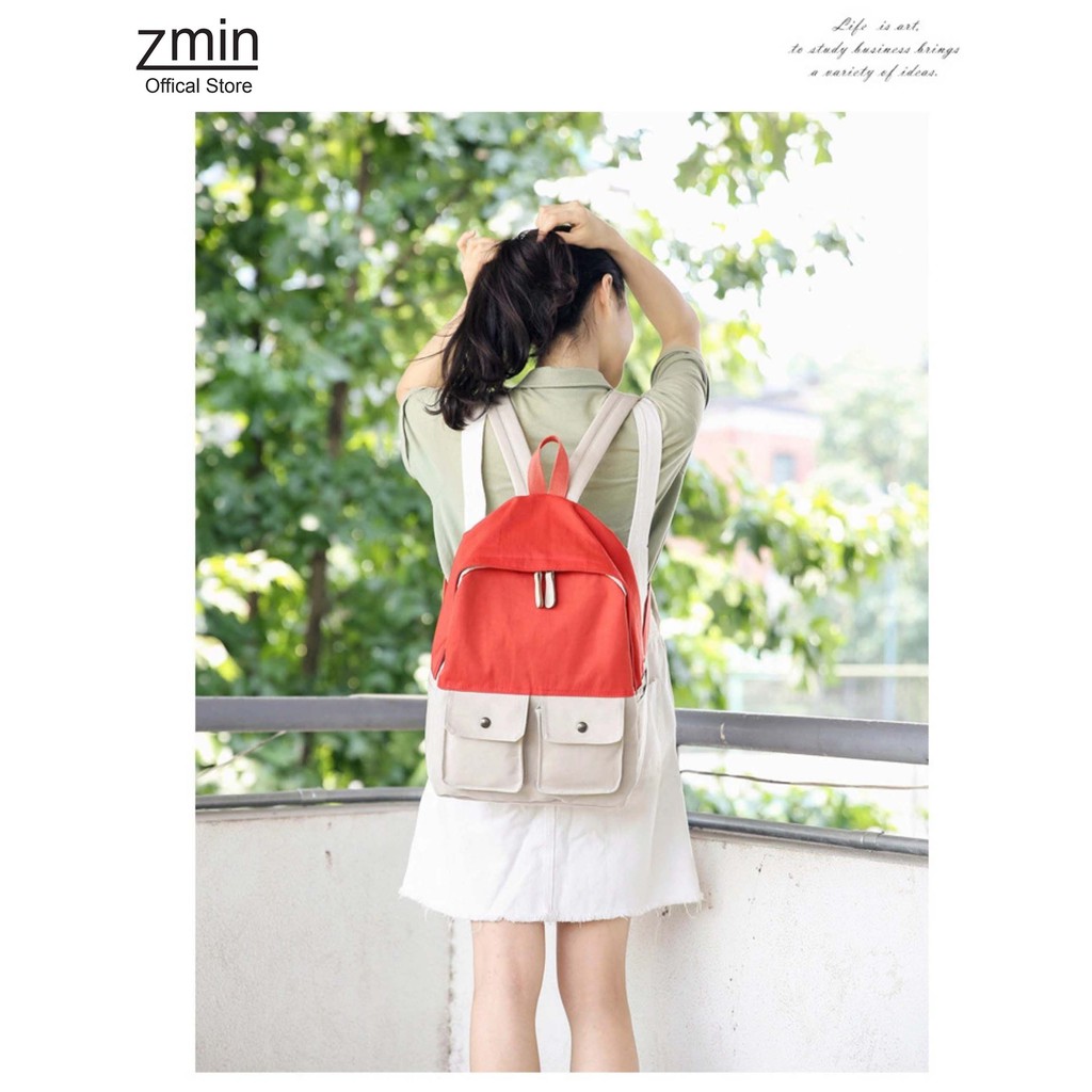 Balo ulzzang thời trang Zmin, chống thấm nước đựng vừa laptop 14inch, A4-Z112